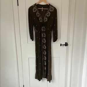 Anthropologie Free People bohemian sundress tie waist size small S fits 8-10
